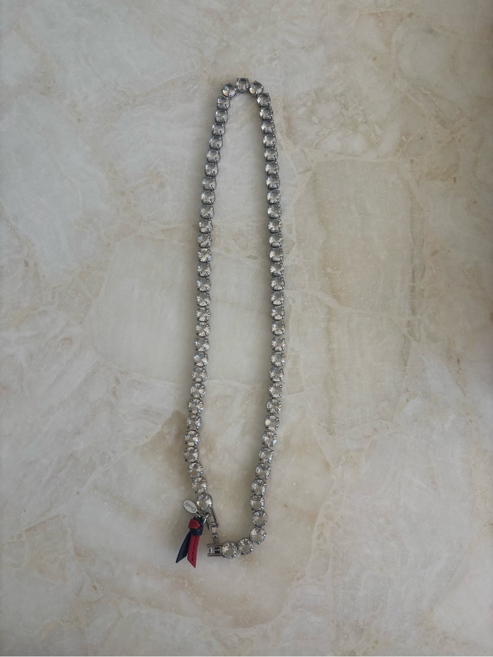 Clare V 24” Clear Crystal Tennis Necklace